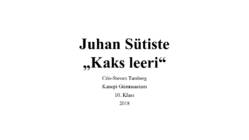 Juhan Sütiste-Kaks leeri-
