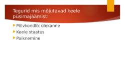 Keeleökoloogia ja eesti keele areng #3