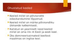 Keeleökoloogia ja eesti keele areng #5
