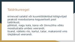 TERVISLIK TOITUMINE #7