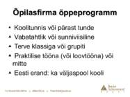 Õpilasfirmad kui praktiline tegevus õppetöö osana #12