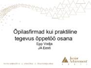 Õpilasfirmad kui praktiline tegevus õppetöö osana