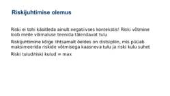 Riskide juhtimine #8