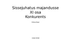 Sissejuhatus majandusse XI osa - Konkurents