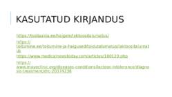 Laktoositalumatusega lapse õendusabi #7