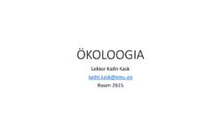 Ökoloogia sissejuhatus