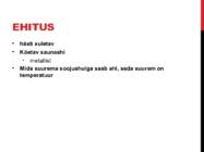 Soojusnähtused saunas #2