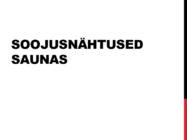 Soojusnähtused saunas