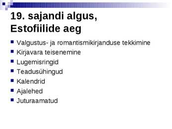 Eesti kirjandus 19 sajandil #2