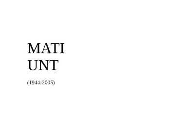 Ettekanne Mati Unt