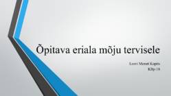 Õpitava eriala mõju tervisele