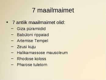 Antiik maailmaimed #2