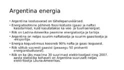 Argentiina energiamajandus #2
