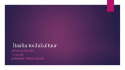 Itaalia toidukultuur