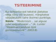 TSITEERIMINE JA REFEREERIMINE #10