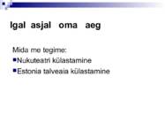 Lõimumisprojekt-IGAL ASJAL OMA AEG-- #7