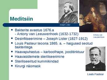 Meditsiin ja bioloogia 19-sajandil #2