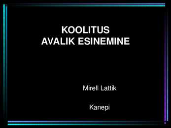 Avalik esinemine ja Hea juht