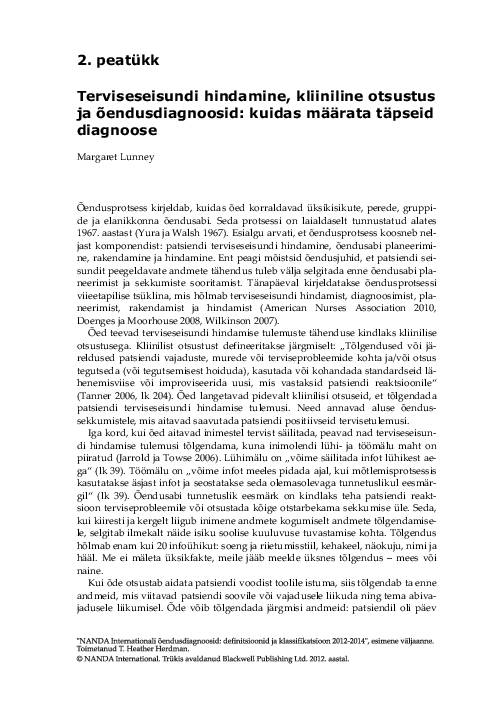 NANDA õendusdiagnoosid 2012-2014 e-raamat #103
