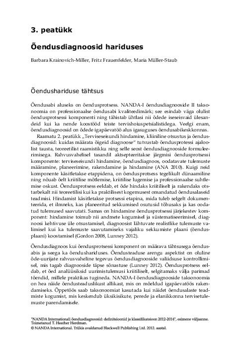 NANDA õendusdiagnoosid 2012-2014 e-raamat #122