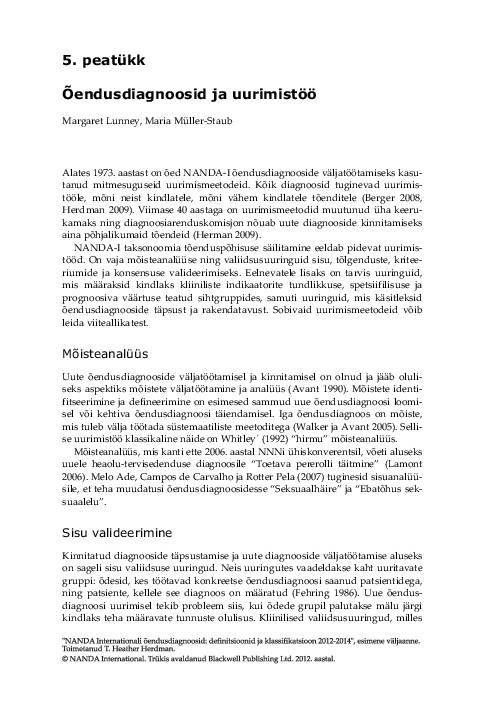 NANDA õendusdiagnoosid 2012-2014 e-raamat #146