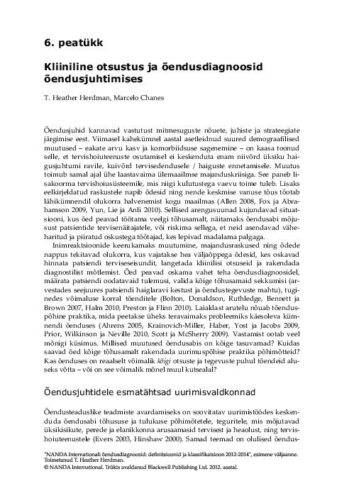 NANDA õendusdiagnoosid 2012-2014 e-raamat #154