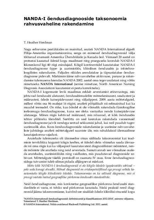 NANDA õendusdiagnoosid 2012-2014 e-raamat #179