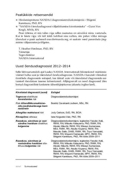 NANDA õendusdiagnoosid 2012-2014 e-raamat #26