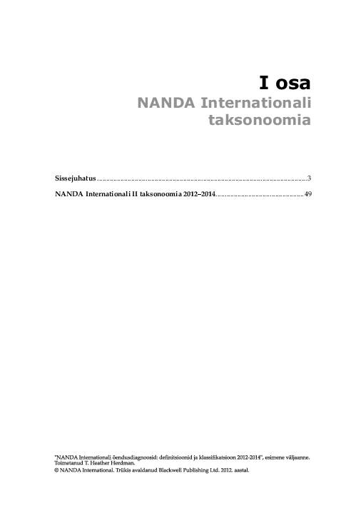 NANDA õendusdiagnoosid 2012-2014 e-raamat #33