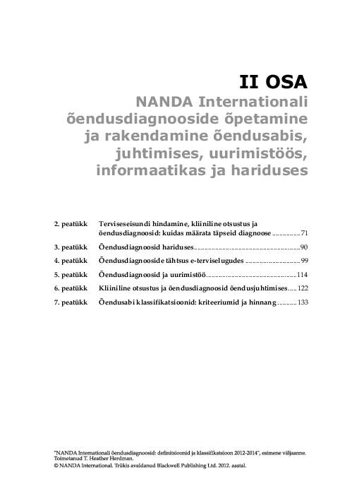 NANDA õendusdiagnoosid 2012-2014 e-raamat #99