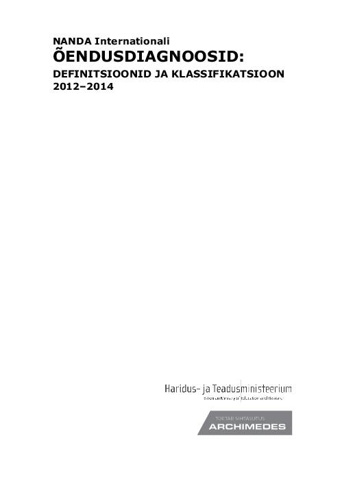 NANDA õendusdiagnoosid 2012-2014 e-raamat