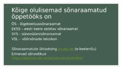 Sõnastike kasutamine ja info otsimine #2