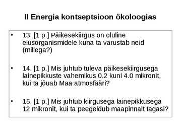 Ökoloogia ja keskkonnakaitse täidetud test #23