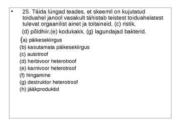 Ökoloogia ja keskkonnakaitse täidetud test #38