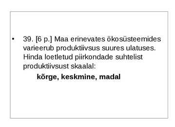 Ökoloogia ja keskkonnakaitse täidetud test #59