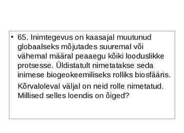 Ökoloogia ja keskkonnakaitse täidetud test #91