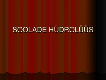 Soolade hüdrolüüs