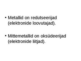 Metallide keemilised omadused #4