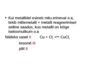 Metallide keemilised omadused #5
