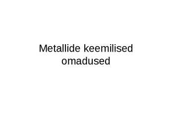 Metallide keemilised omadused