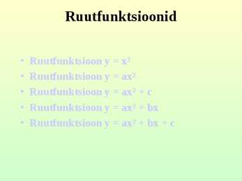 Ruutfunktsioon #2