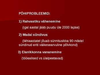 Eesti Rahvastikuga Seotud Probleemid #4