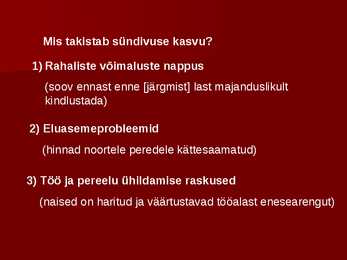 Eesti Rahvastikuga Seotud Probleemid #6