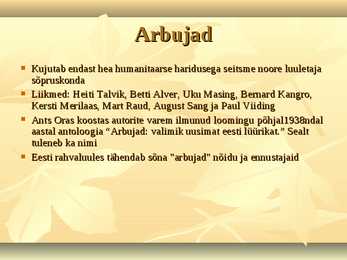 Luulerühmitus Arbujad #3