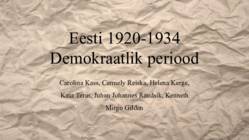 Eesti 1920-1934 - Demokraatlik periood