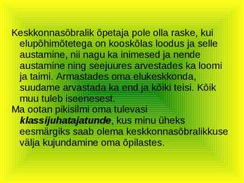 Keskkonnasõbralik õpetaja #7