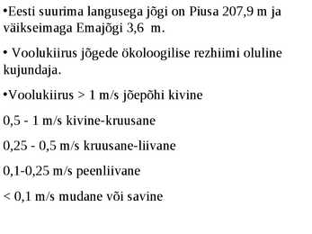 Loeng Eesti vooluveekogud #8