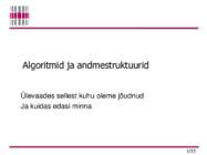 Algoritmid kokkuvõte