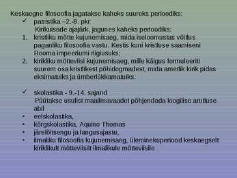 Keskaja filosoofia - powerpoint #4