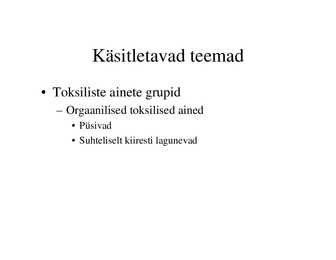 Veekogude toksikoloogia #3